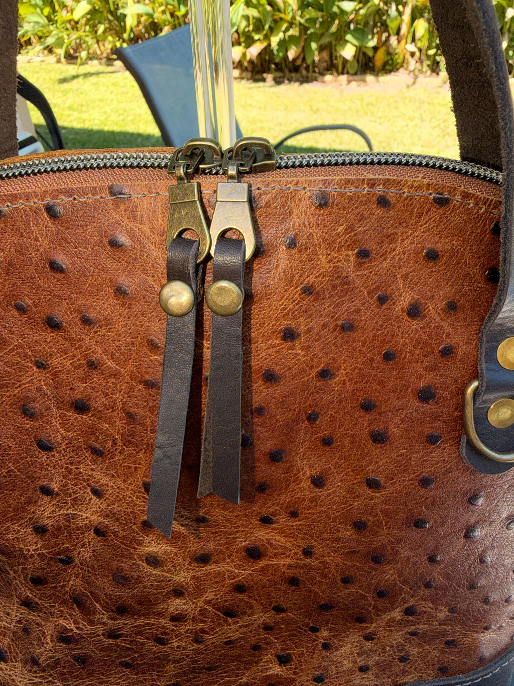 Urban Rustic Handmade – Ostrich-Embossed Bowler Bag
