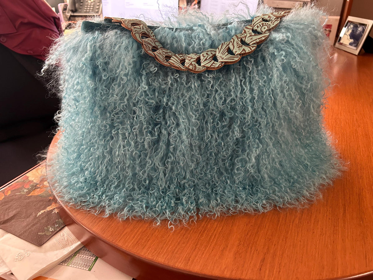 Handmade in Texas Mongolian Lamb Shoulder Bag
