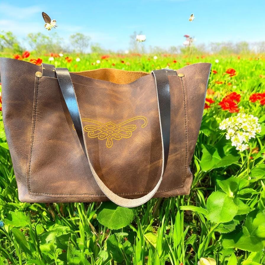 Handmade in Texas Oversized Leather Tote