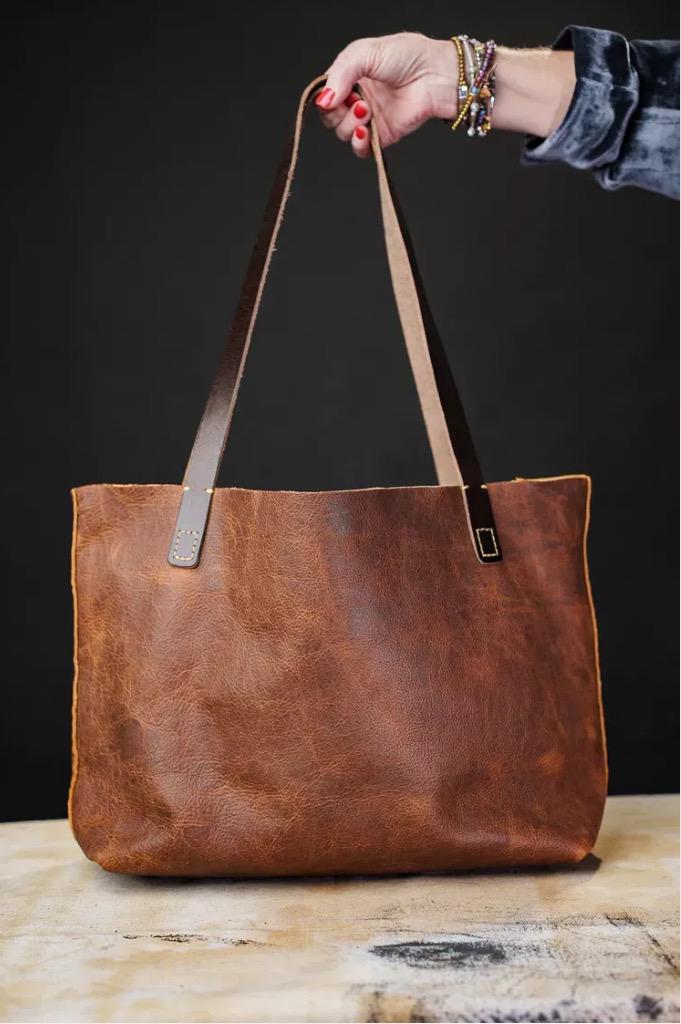 Handmade in Texas Oversized Leather Tote
