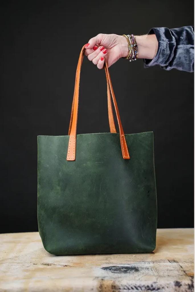 Handmade in Texas Leather Tote