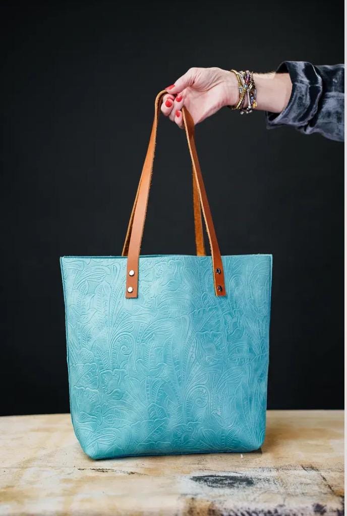 Handmade in Texas Leather Tote