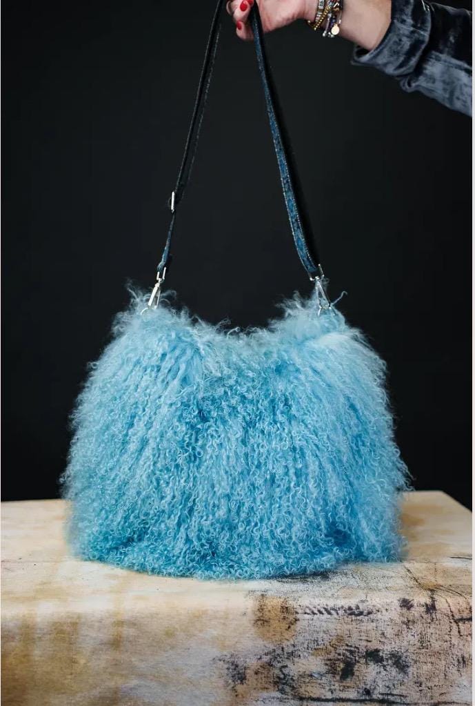 Handmade in Texas Mongolian Lamb Shoulder Bag