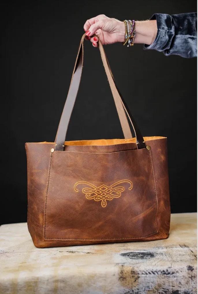 Handmade in Texas Oversized Leather Tote