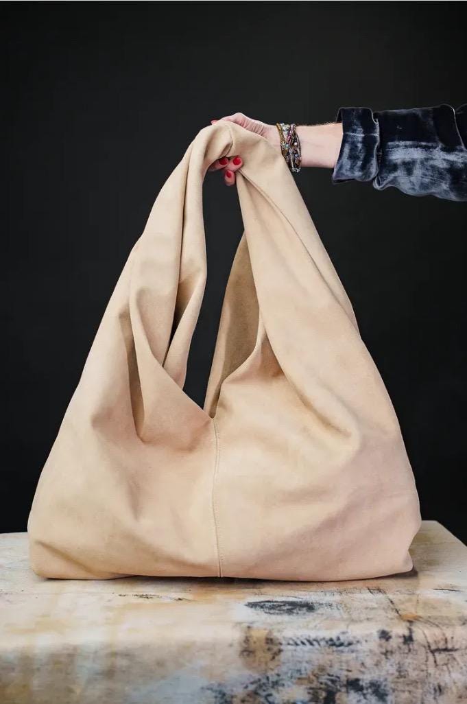 Oversized Suede Hobo made in Texas