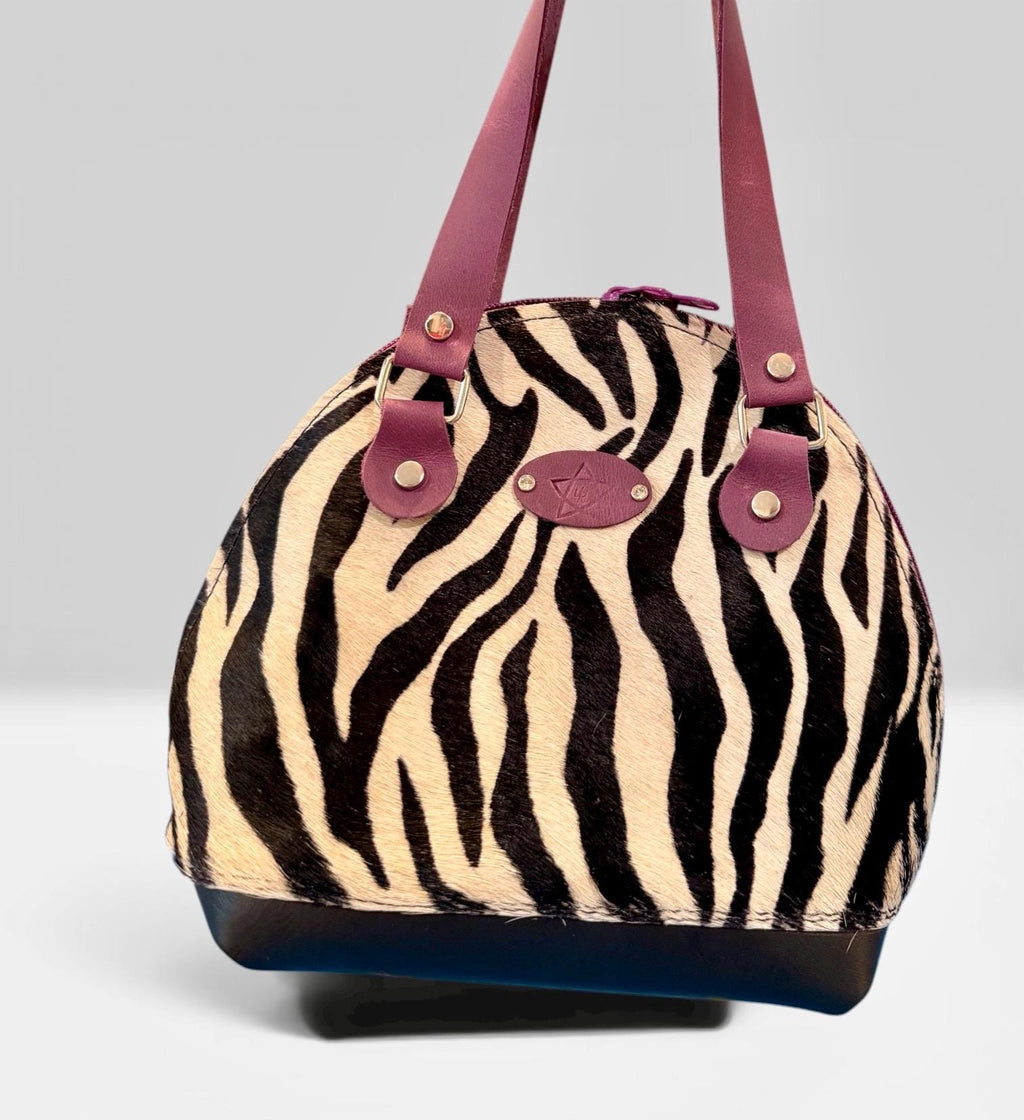 Zebra print Hair on Hide Mini Houston Bowler Bag