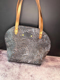 Urban Rustic HandmadeBlack & Brown embossed leather Houston Bowler Bag