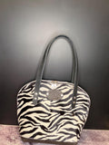 Zebra print Hair on Hide Houston Bowler bag