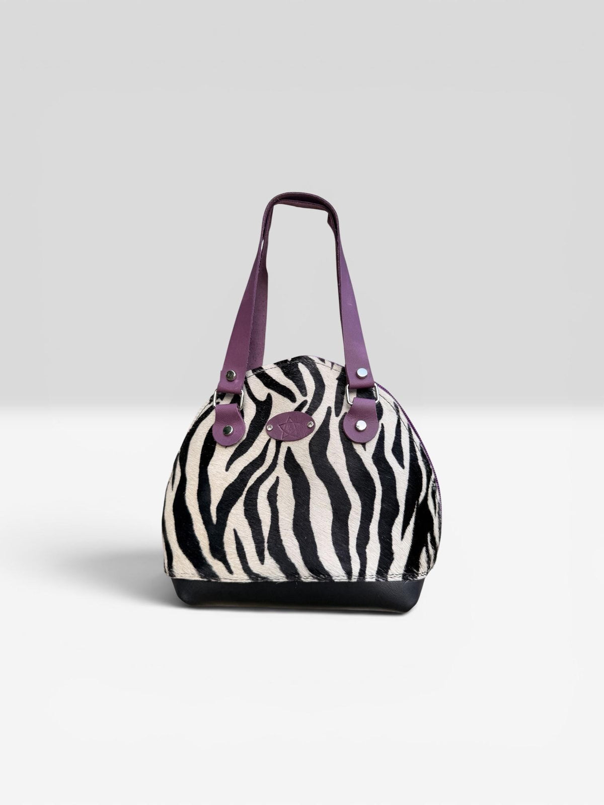 Zebra print Hair on Hide Mini Houston Bowler Bag