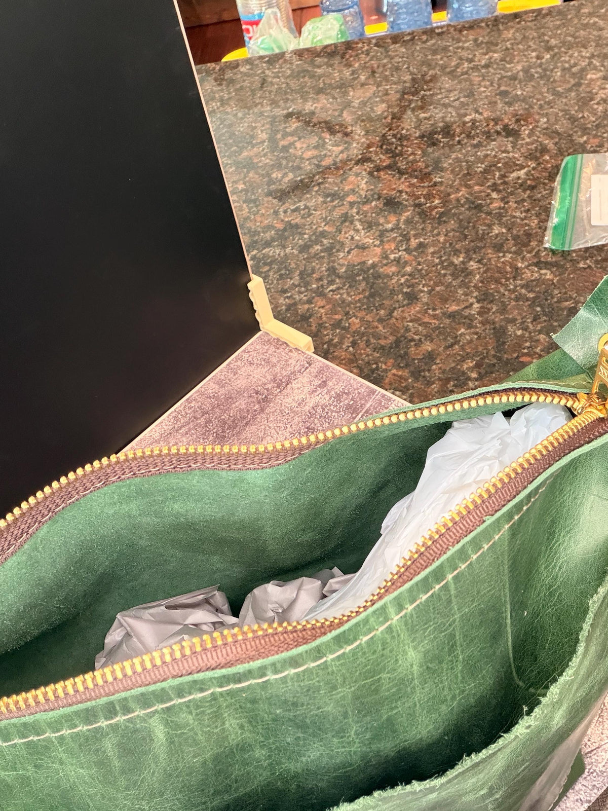 Supple Green Leather shoulder bag