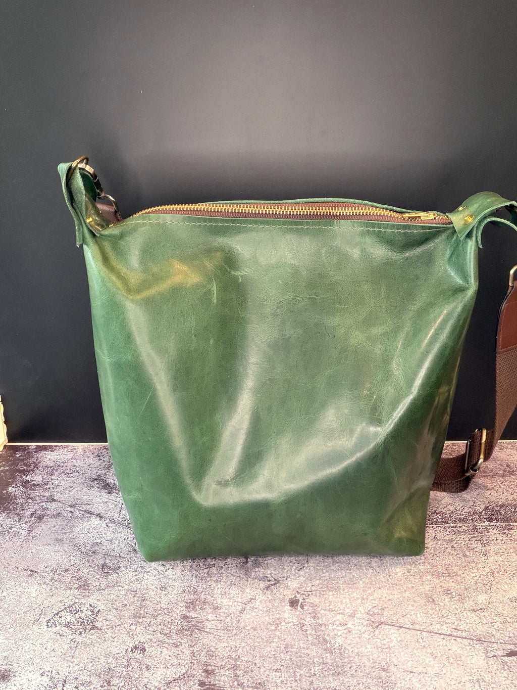 Supple Green Leather shoulder bag